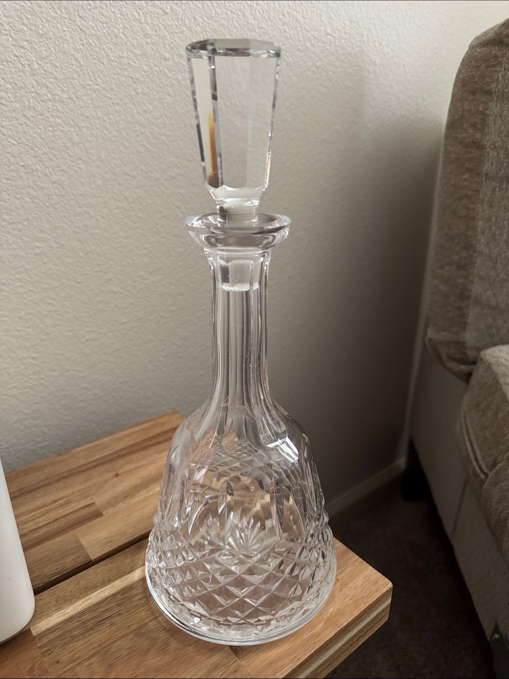 Clear Crystal Cut Glass Decanter with Stopper